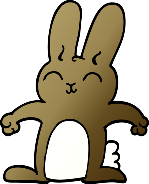 Bir insan tarafından çizilmiş mutlu karikatür tavşanı.