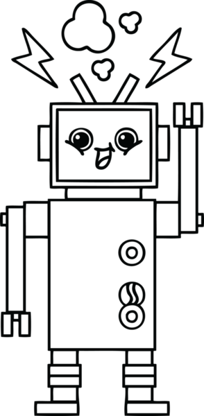 Bir insan tarafından çizilmiş robot çizimi