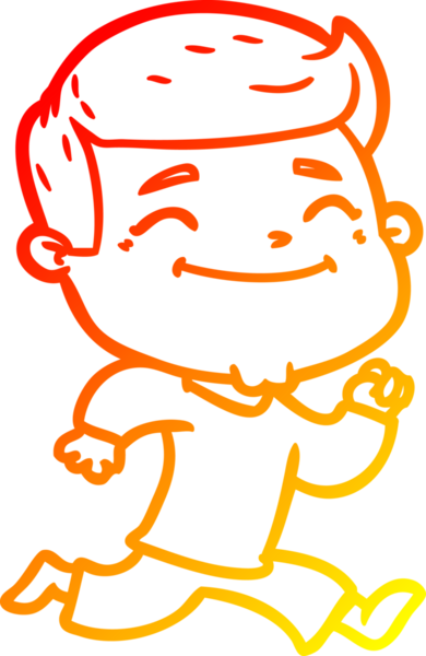 Bir insan tarafından çizilmiş mutlu bir çizgi film karakteri çizimi.