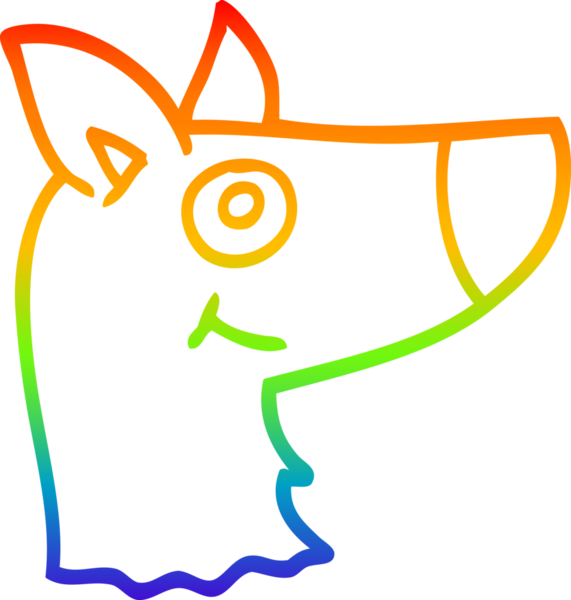 gökkuşağı gradyan çizgi çizimi bir insan tarafından çizilmiş mutlu bir köpek