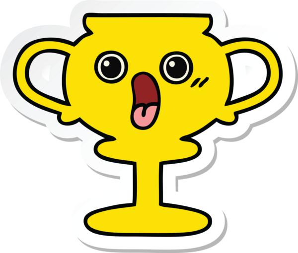 Bir insan tarafından çizilmiş şirin bir karikatür kupasının çıkartması.