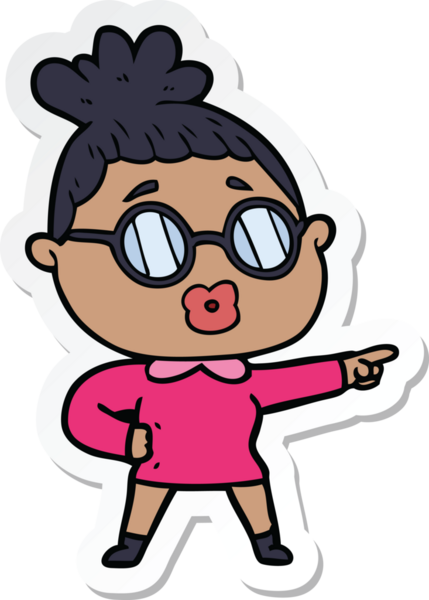 Bir insan tarafından çizilmiş gözlüklü bir karikatür.