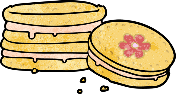 Bir insan tarafından çizilmiş çizgi film bisküvisi