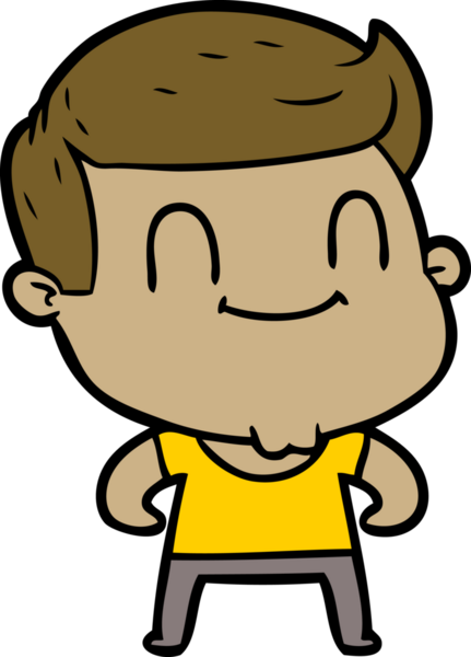 Bir insan tarafından çizilmiş çizgi film dostu bir adam.