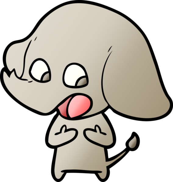 Bir insan tarafından çizilmiş şirin bir fil.