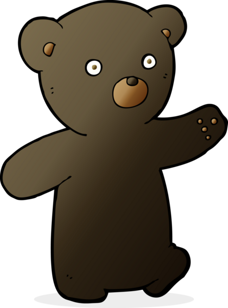 bir insan tarafından çizilmiş siyah ayı yavrusu.