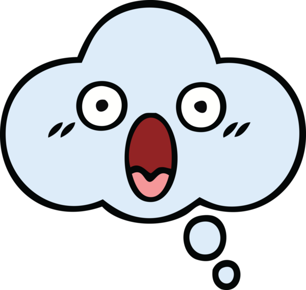 Bir insan tarafından çizilmiş güzel bir düşünce balonu karikatürü.