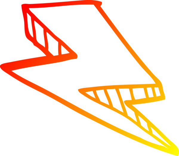 Bir insan tarafından çizilmiş çizgi film yıldırımının sıcak çizgi çizimi