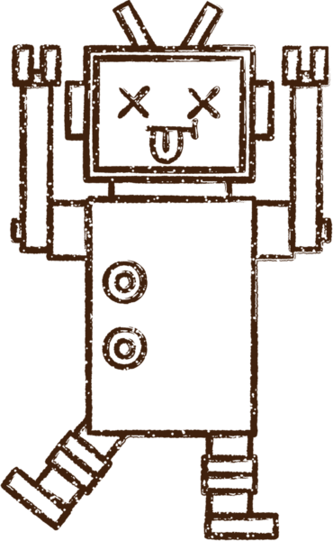 Bir insan tarafından çizilen Çılgın Robot Kömürü