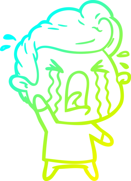 Bir insan tarafından çizilmiş ağlayan bir karikatür çizimi.