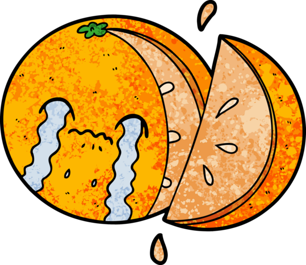 Bir insan tarafından çizilmiş turuncu çizgi film.