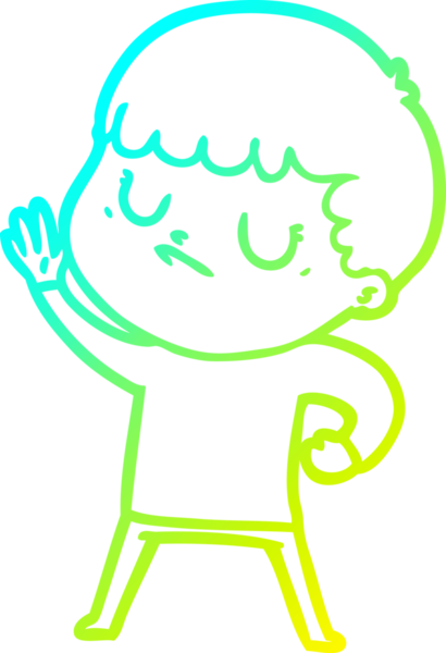 Bir insan tarafından çizilmiş soğuk gradyan çizgi film karakteri.