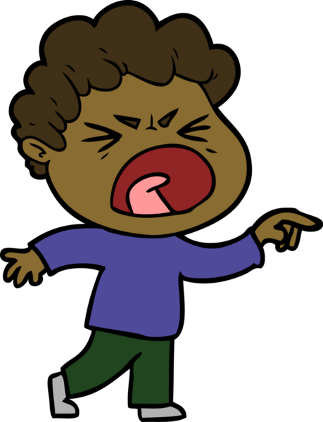 Bir insan tarafından çizilmiş öfkeli bir adam.