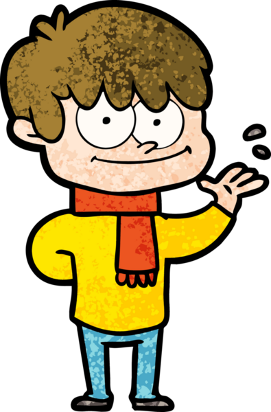 Bir insan tarafından çizilmiş mutlu çizgi film adamı.