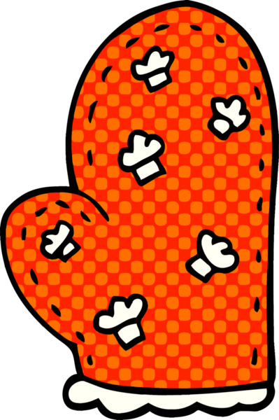 Bir insan tarafından çizilmiş karalama fırın eldiveni.