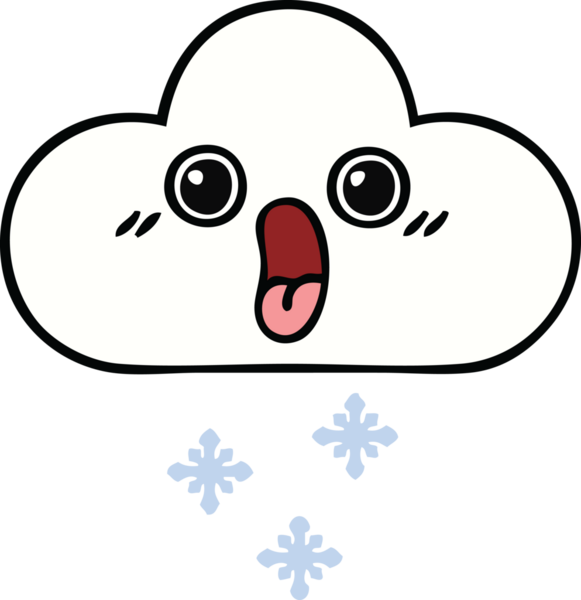 Bir insan tarafından çizilmiş güzel bir kar bulutu karikatürü