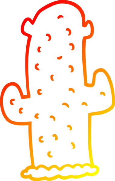 Bir insan tarafından çizilmiş bir kaktüsün sıcak çizgi çizimi