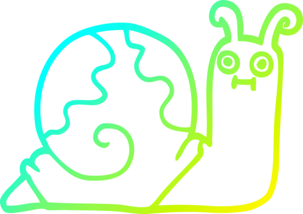 Bir insan tarafından çizilmiş soğuk çizgi bir salyangoz çizimi