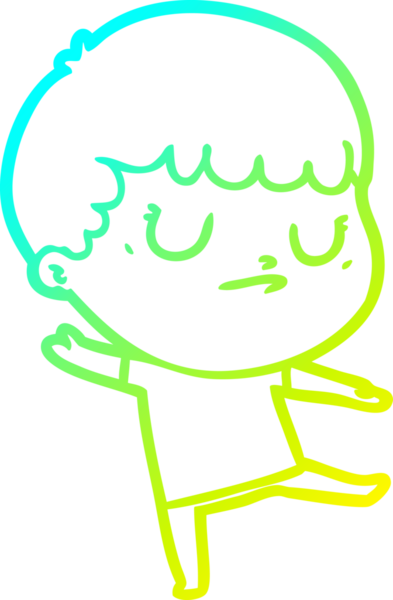 Bir insan tarafından çizilmiş soğuk gradyan çizgi film karakteri.