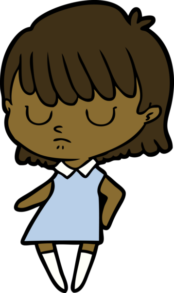 Bir insan tarafından çizilmiş karikatür kadın.