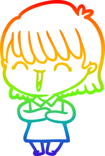 gökkuşağı gradyan çizimi bir insan tarafından çizilmiş bir karikatür kadın