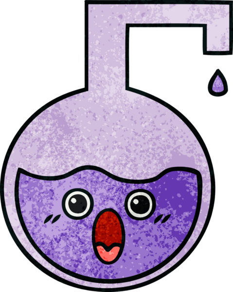 Bir insan tarafından çizilmiş bir bilimsel deneyin retro grunge doku karikatürü