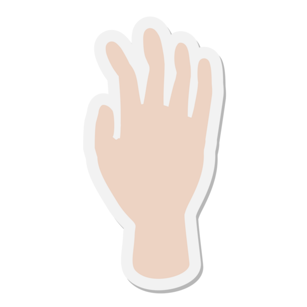 Bir insan tarafından çizilmiş el çıkartması.