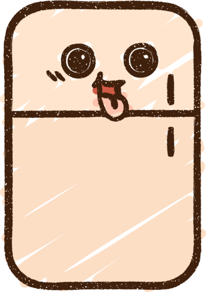 Bir insan tarafından çizilen Retro Buzdolabı Tebeşiri