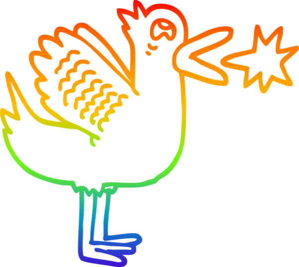 Bir insan tarafından çizilmiş kanat çırpan bir ördeğin çizimi.