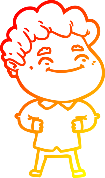 Bir insan tarafından çizilmiş, karikatür dostu bir adamın sıcak çizgi çizimi