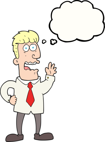 Bir insan tarafından çizilmiş serbest çizim balon karikatür işadamı