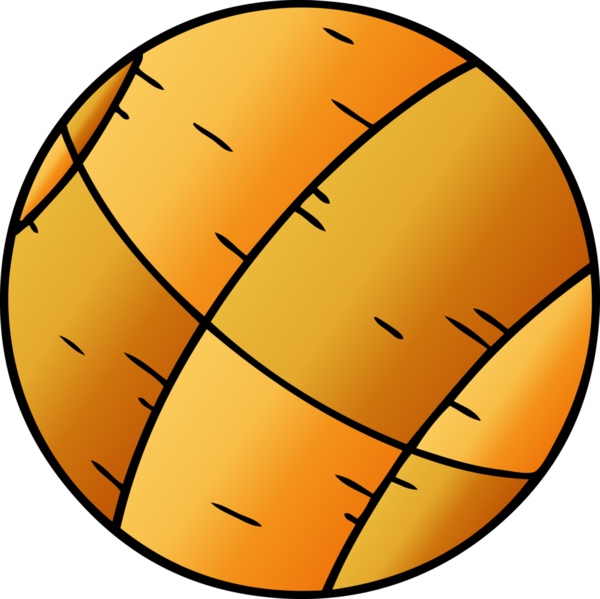 Bir insan tarafından çizilen basket topunun gradyan karikatürü.