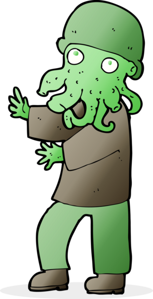 Bir insan tarafından çizilmiş uzaylı adam çizgi filmi.