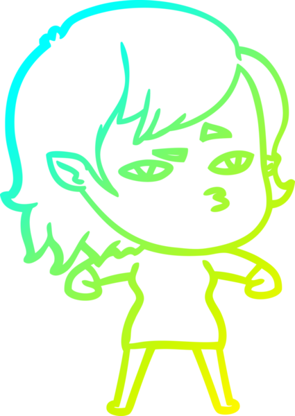 Bir insan tarafından çizilmiş bir vampir kız çizgi filmi.