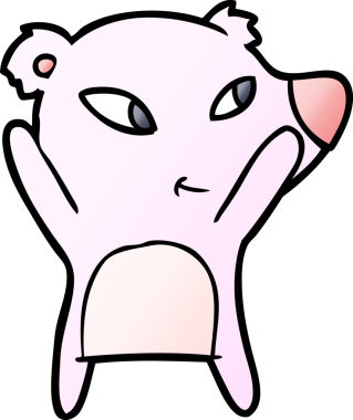 Bir insan tarafından çizilmiş sevimli çizgi film ayısı.