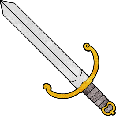 Bir insan tarafından çizilmiş bir kılıç.