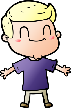 Bir insan tarafından çizilmiş çizgi film dostu bir adam.