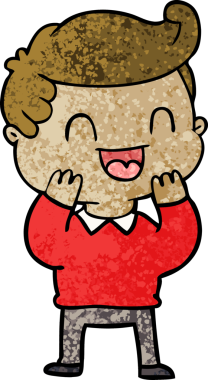 Bir insan tarafından çizilmiş mutlu bir adam.