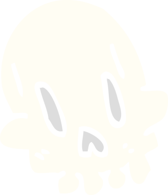 Bir insan tarafından çizilmiş komik kafatası.