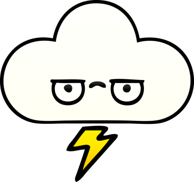 Bir insan tarafından çizilmiş bir fırtına bulutunun gölgelenmiş karikatürü