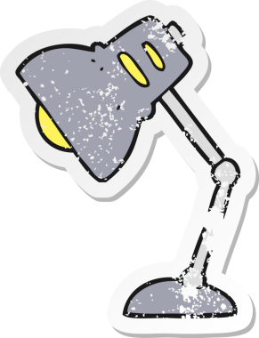 Bir insan tarafından çizilmiş çizgi film lambasının gerilimli yapıştırması.