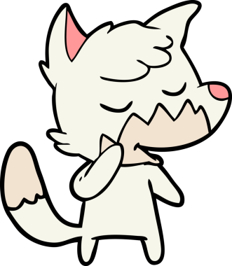 Bir insan tarafından çizilmiş dost canlısı çizgi film tilkisi