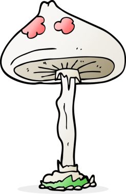 Bir insan tarafından çizilmiş serbest çizim mantarı.