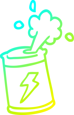 Bir insan tarafından çizilen karikatür soda kutusunun soğuk gradyan çizgisi.