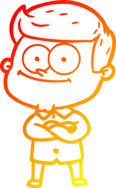 Bir insan tarafından çizilmiş mutlu bir adamın çizgi çizimi.