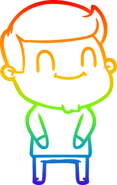 Bir insan tarafından çizilmiş mutlu bir adamın çizgi çizimi.