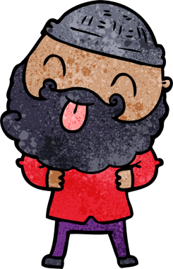 Bir insan tarafından çizilmiş sakallı bir adam.