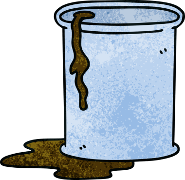 Bir insan tarafından çizilmiş garip bir çizgi film yağ fıçısı.