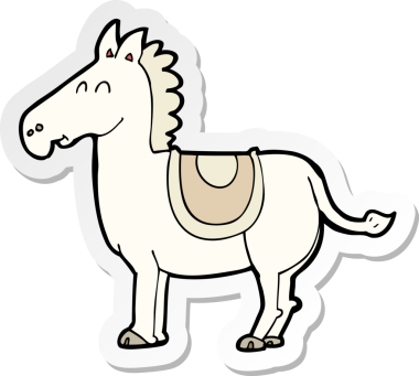 Bir insan tarafından çizilmiş bir eşeğin çıkartması.