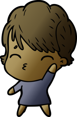 Bir insan tarafından çizilmiş bir çizgi film kadını.